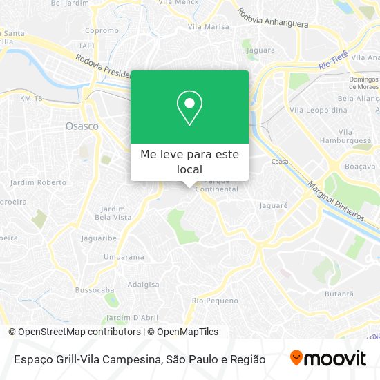 Espaço Grill-Vila Campesina mapa