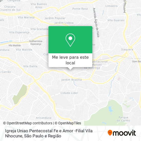 Igreja Uniao Pentecostal Fe e Amor -Filial Vila Nhocune mapa