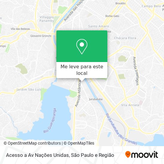 Acesso a Av Nações Unidas mapa