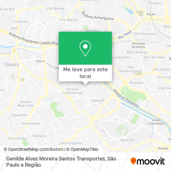 Genilde Alves Moreira Santos Transportes mapa