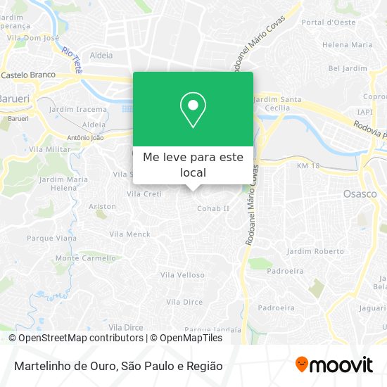 Martelinho de Ouro mapa