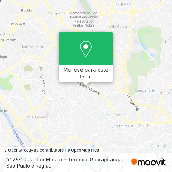 5129-10 Jardim Miriam – Terminal Guarapiranga mapa