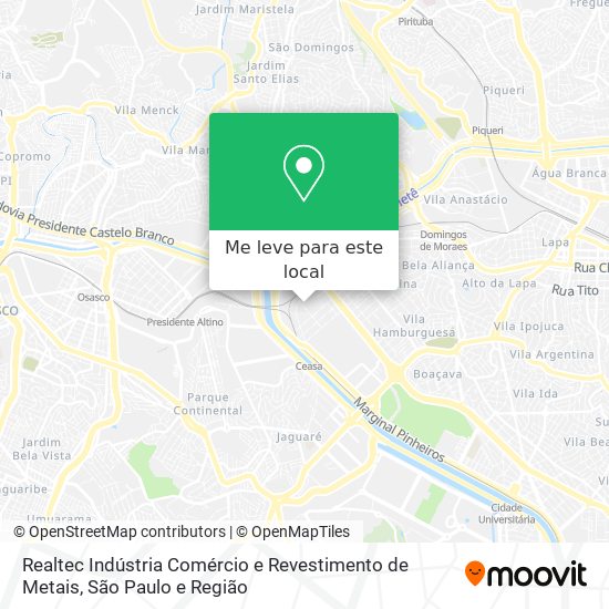 Realtec Indústria Comércio e Revestimento de Metais mapa