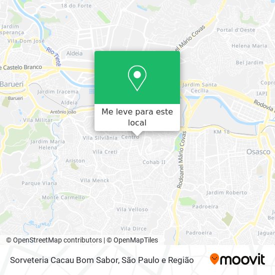 Sorveteria Cacau Bom Sabor mapa