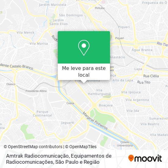 Amtrak Radiocomunicação, Equipamentos de Radiocomunicações mapa