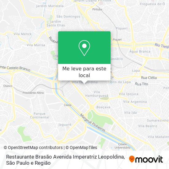 Restaurante Brasão Avenida Imperatriz Leopoldina mapa
