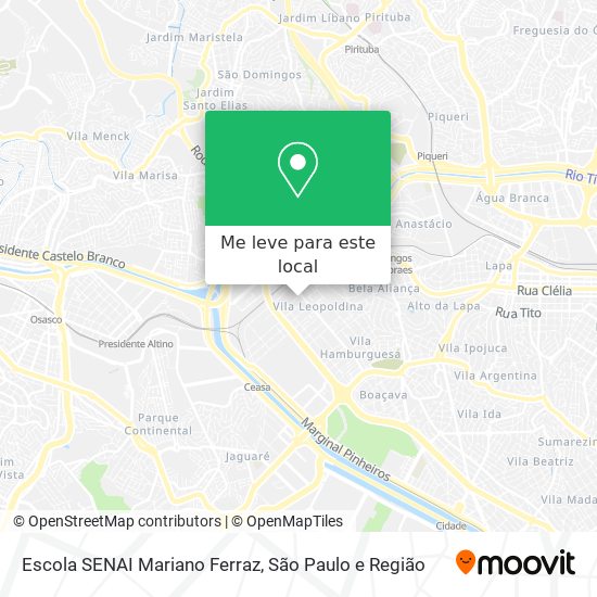 Escola SENAI Mariano Ferraz mapa