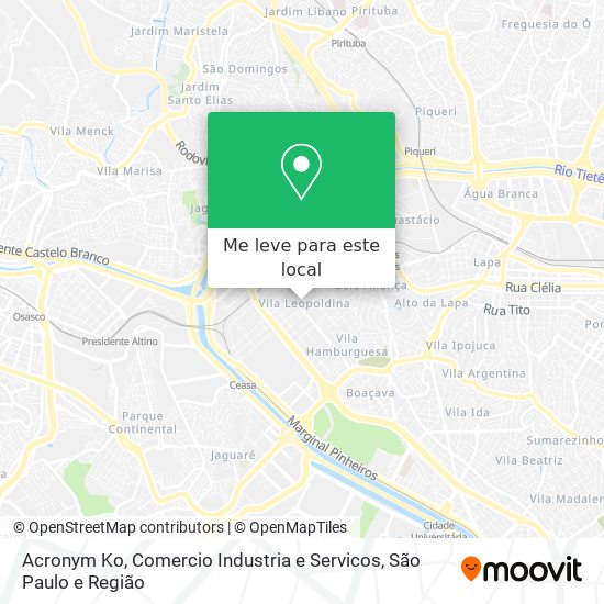 Acronym Ko, Comercio Industria e Servicos mapa