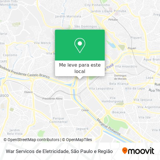 War Servicos de Eletricidade mapa