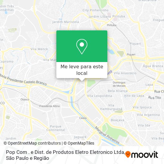 Pop Com . e Dist. de Produtos Eletro Eletronico Ltda mapa