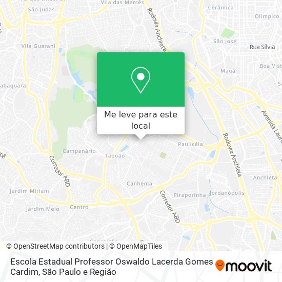 Escola Estadual Professor Oswaldo Lacerda Gomes Cardim mapa