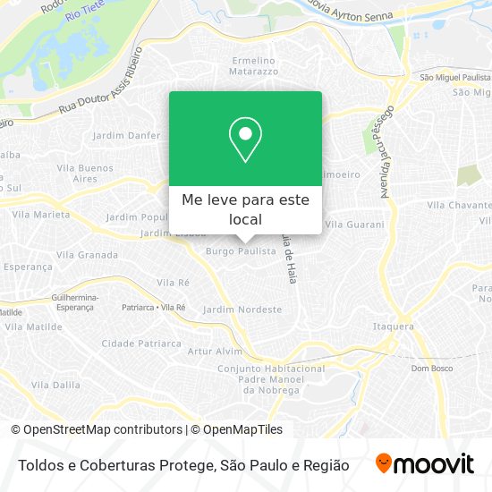 Toldos e Coberturas Protege mapa