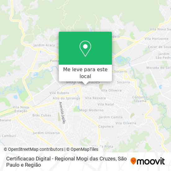 Certificacao Digital - Regional Mogi das Cruzes mapa