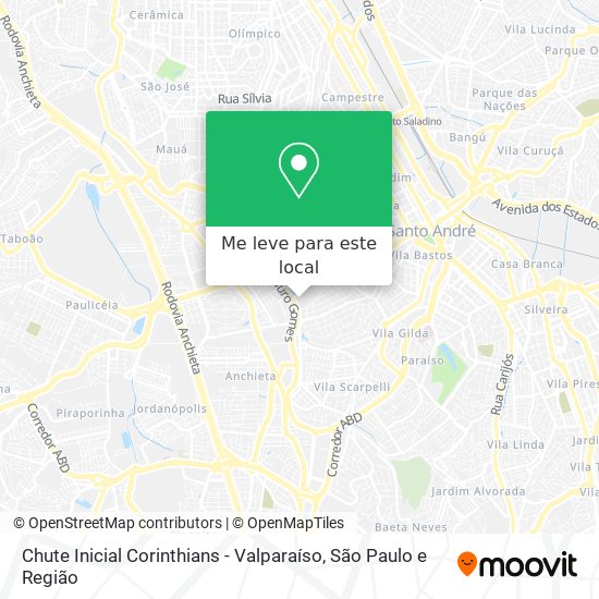 Chute Inicial Corinthians - Valparaíso mapa