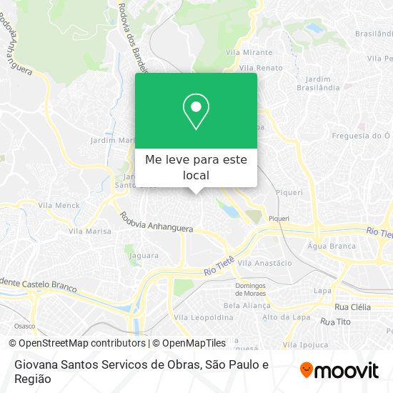 Giovana Santos Servicos de Obras mapa