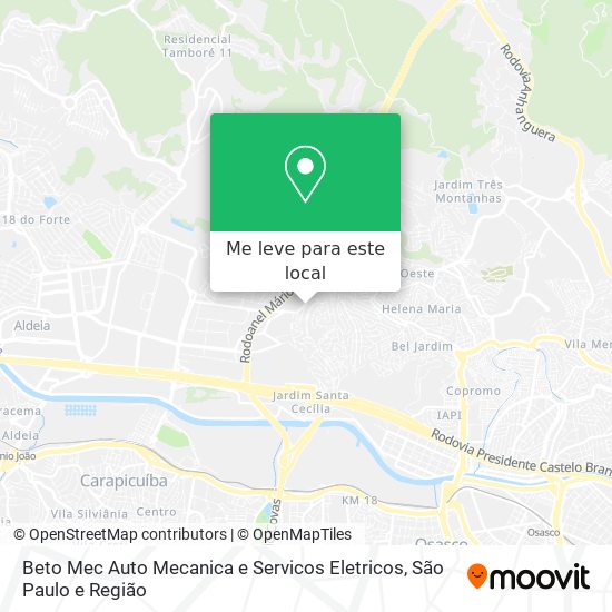 Beto Mec Auto Mecanica e Servicos Eletricos mapa