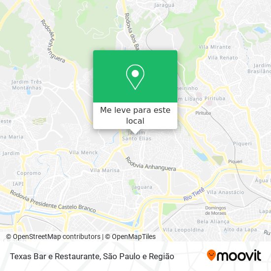 Texas Bar e Restaurante mapa