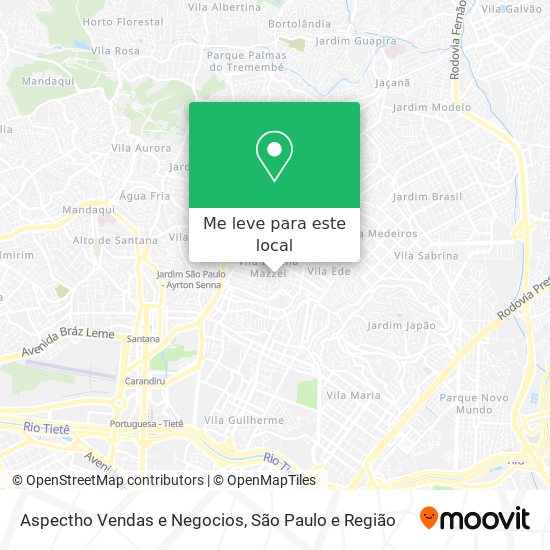 Aspectho Vendas e Negocios mapa