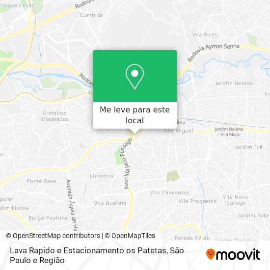 Lava Rapido e Estacionamento os Patetas mapa