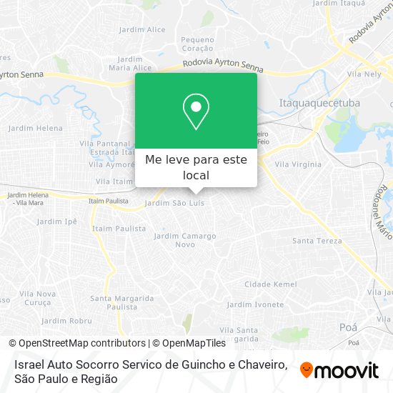 Israel Auto Socorro Servico de Guincho e Chaveiro mapa