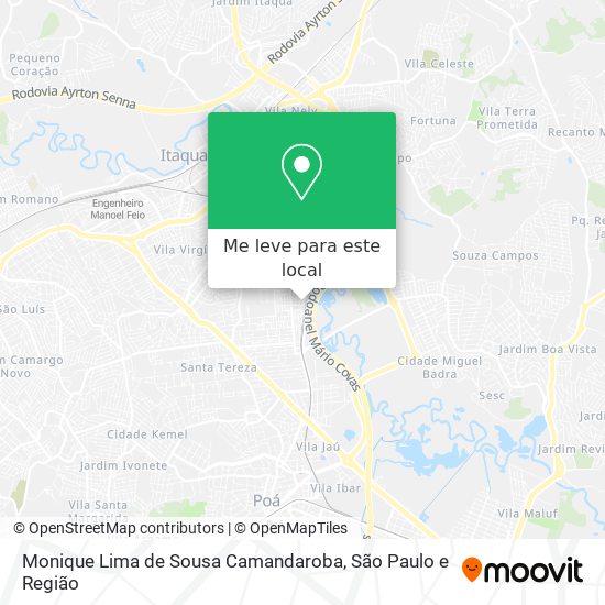 Monique Lima de Sousa Camandaroba mapa