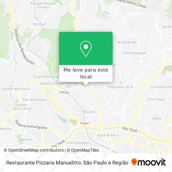 Restaurante Pizzaria Manuelitto mapa