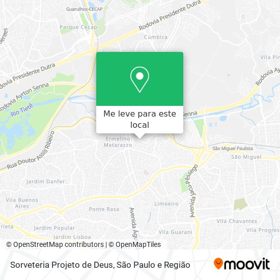 Sorveteria Projeto de Deus mapa