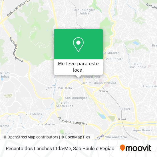 Recanto dos Lanches Ltda-Me mapa