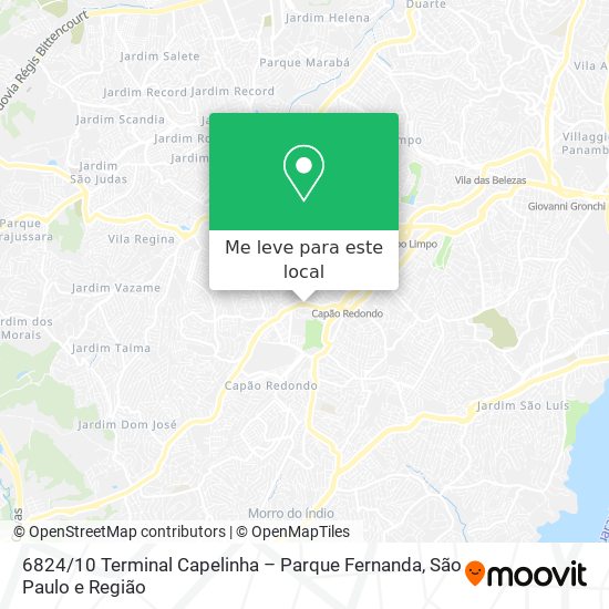 6824 / 10 Terminal Capelinha – Parque Fernanda mapa