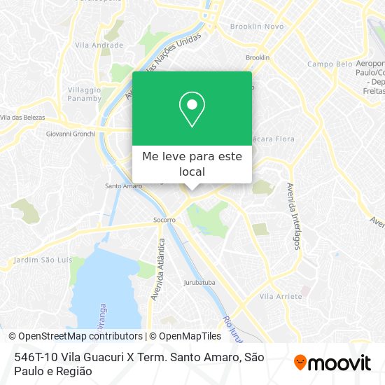 546T-10 Vila Guacuri X Term. Santo Amaro mapa
