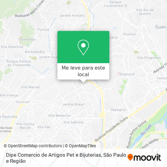 Dipe Comercio de Artigos Pet e Bijuterias mapa