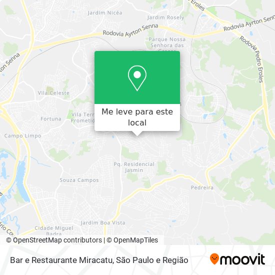 Bar e Restaurante Miracatu mapa