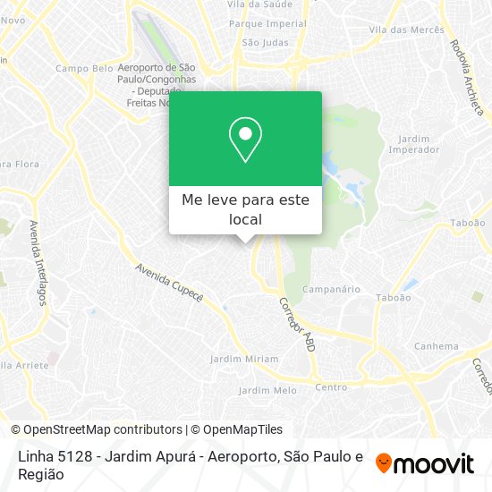 Linha 5128 - Jardim Apurá - Aeroporto mapa