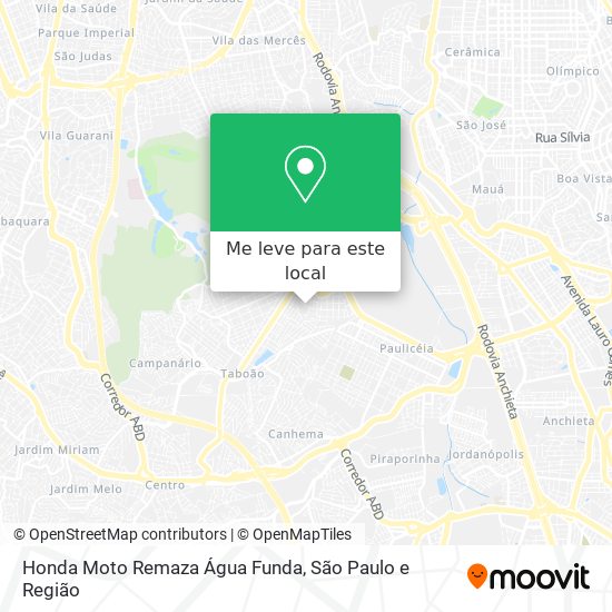 Honda Moto Remaza Água Funda mapa