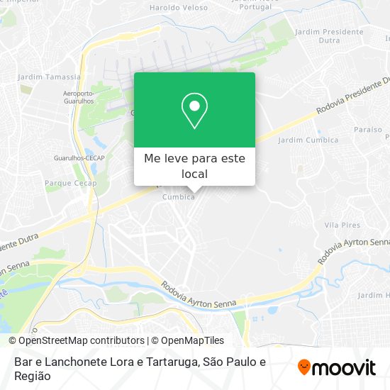 Bar e Lanchonete Lora e Tartaruga mapa