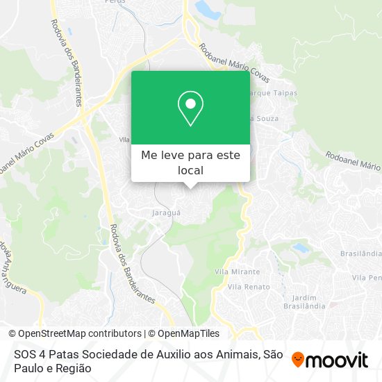 SOS 4 Patas Sociedade de Auxilio aos Animais mapa