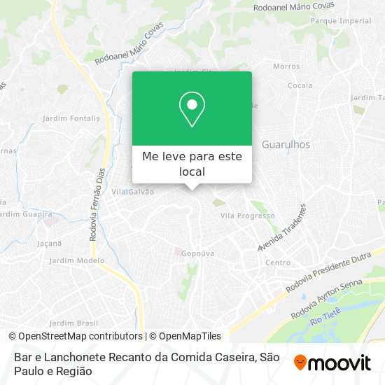 Bar e Lanchonete Recanto da Comida Caseira mapa