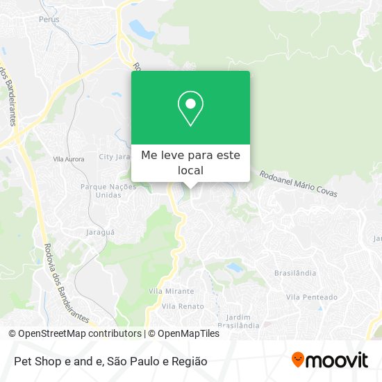 Pet Shop e and e mapa