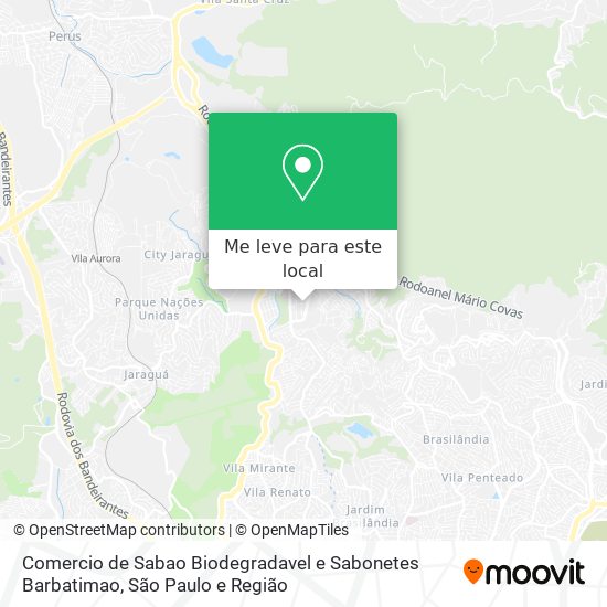 Comercio de Sabao Biodegradavel e Sabonetes Barbatimao mapa