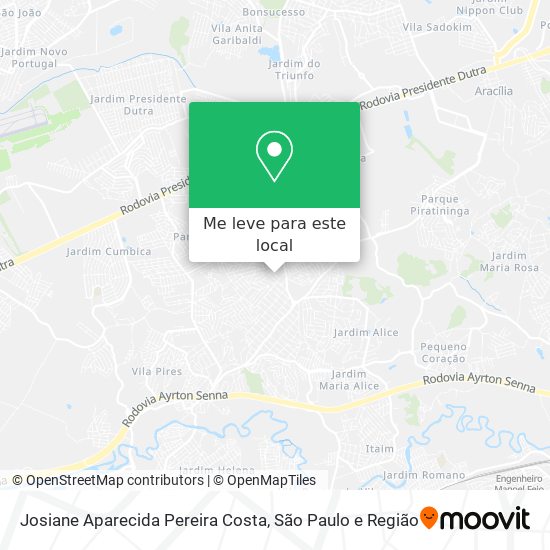 Josiane Aparecida Pereira Costa mapa