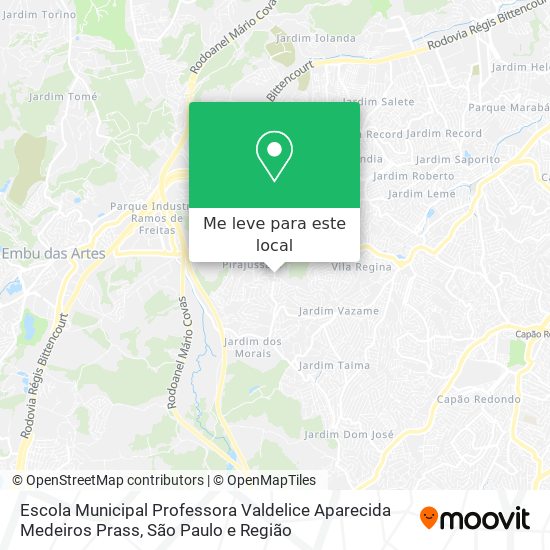 Escola Municipal Professora Valdelice Aparecida Medeiros Prass mapa