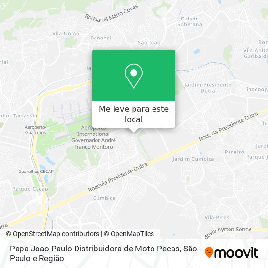 Papa Joao Paulo Distribuidora de Moto Pecas mapa