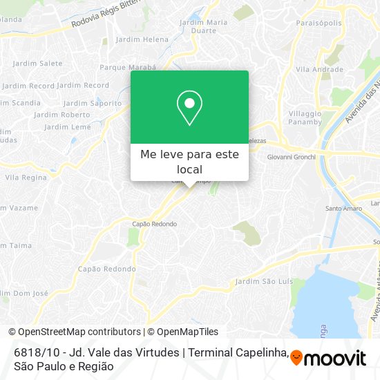 6818 / 10 - Jd. Vale das Virtudes | Terminal Capelinha mapa