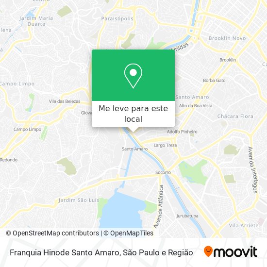 Franquia Hinode Santo Amaro mapa