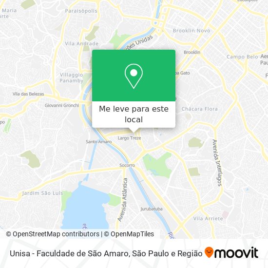 Unisa - Faculdade de São Amaro mapa