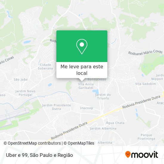 Uber e 99 mapa