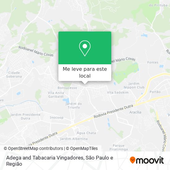 Adega and Tabacaria Vingadores mapa