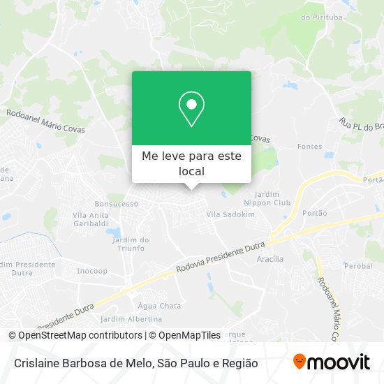 Crislaine Barbosa de Melo mapa