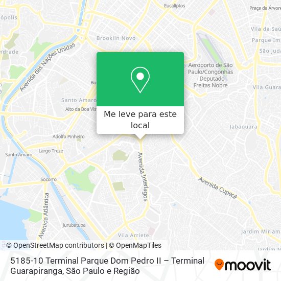 5185-10 Terminal Parque Dom Pedro II – Terminal Guarapiranga mapa