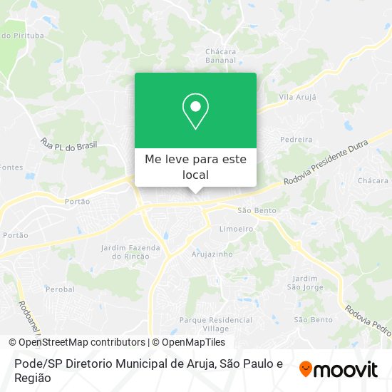 Pode / SP Diretorio Municipal de Aruja mapa
